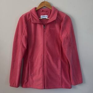 Magellan(S-M)Outdoors Womens Full Zip Fleece Sweater Jacket Sangria pink Fuchsia